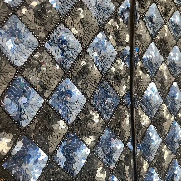 VTG Stenay Sequin Blue Dress SZ 10 Glam Party Wedding Cocktail Diamond - Picture 12 of 15